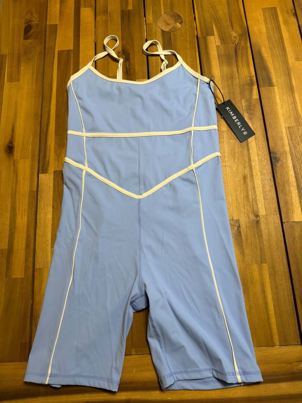 Kimberly C Contrast Piping Active Romper